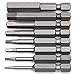 Tonsiki 8pcs 1/4 Inch Hex Shank 50mm Length S2 Steel Inner Hexagon Head Drill Screwdriver Set Bits