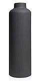 Vase, Black Vase, Ceramic Flower Vase - 8.9" Tall