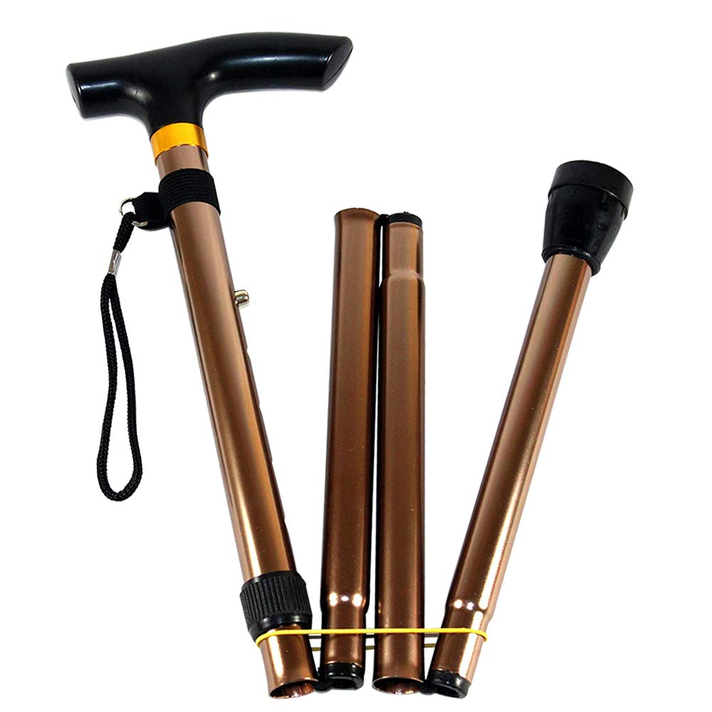 BETOY Folding Adjustable Walking Stick/Cane - Lightweight，Non-Slip Base, Unisex Walking Stick Cane for Men Women,Portable Cane with T Handle