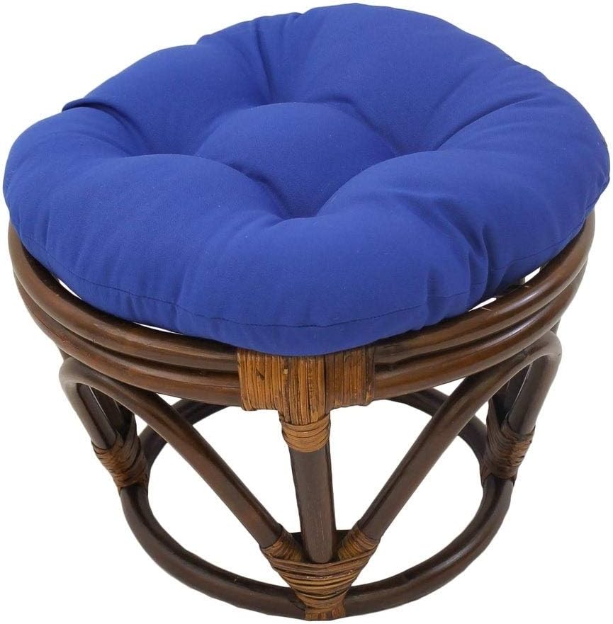 18 Inch Royal Blue Round Footstool Papasan Chair Cushion