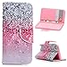 MOLLYCOOCLE iPod Touch 6 Wallet Case, PU Leather Flip Folio Wallet Case for iPod Touch 5 with Slim Lightweight Shockproof TPU Bumper Cover - Colorful Space Pink