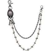 Wallet Chain Pants Chain, Skull Pendant Jean Chain for Men Women, Double-Layer Wallet Pants Chains Punk Pocket Jean Trousers Belt Waist Biker Chains Keychain Goth Accessories for Women Men
