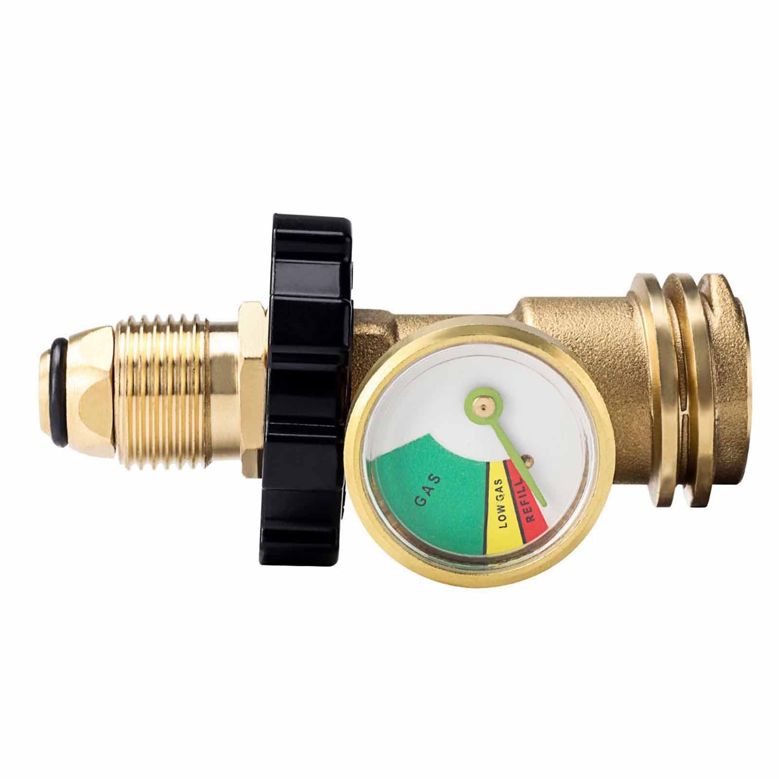 Propane Tank Gauge, Universal Adapter Level Indicator Leak Detector Fittings Brass Convert POL to QCC1 Type 1
