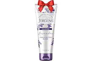 Jergens Lavender Body Butter Hand and Body Lotion, Moisturizer for Women, with Essential Oils for Indulgent Moisturization, 7 Oz