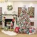 Valery Madelyn Christmas Tree Skirt for Tree Decorations, 48 Inch Traditional Red Green Gold Large Xmas Velvet Tree Skirt with Embroidery Patchwork & Tassels for Tree Merry Christmas Party Decor