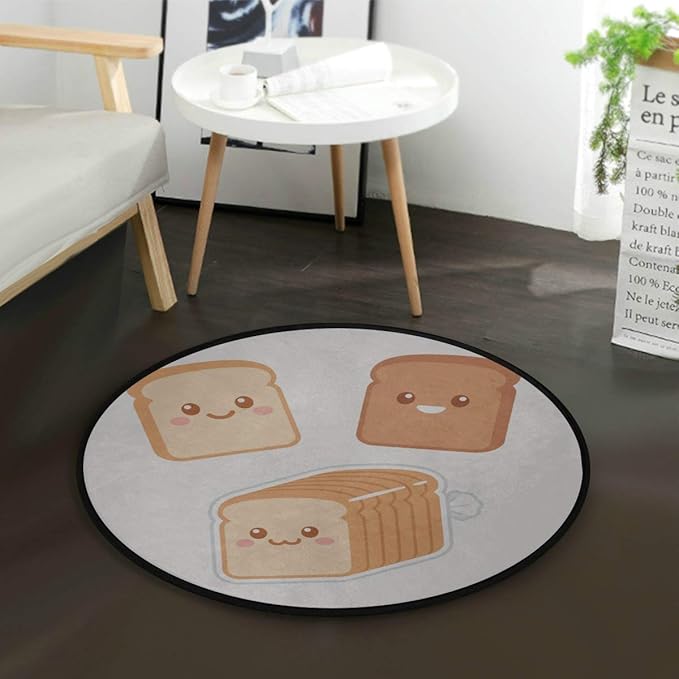 Alfombra Dormitorio Pan tostado Lindo Desayuno de dibujos animados