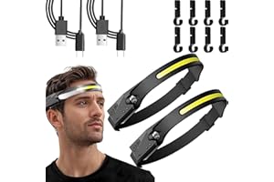 Light Headband,2025 Upgraded Light Head Band, Rechargeable USB-C Lightweight Head Lamp, Lightweight Waterproof for Camping Ru