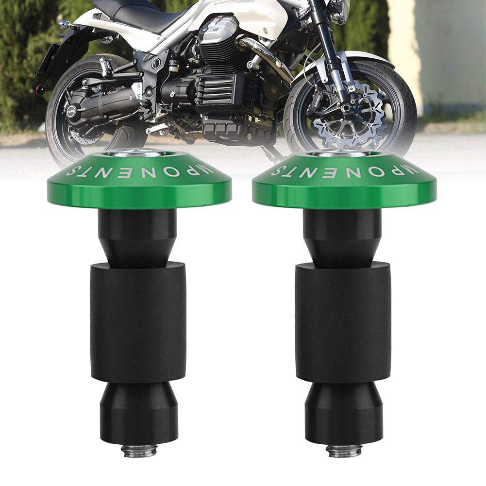 KIMISS 1 Pair Universal Motorcycle Handlebar End Slider Plug Caps for Most Motorcycles with a 7/8 Inch Diameter Handlebars (Green)