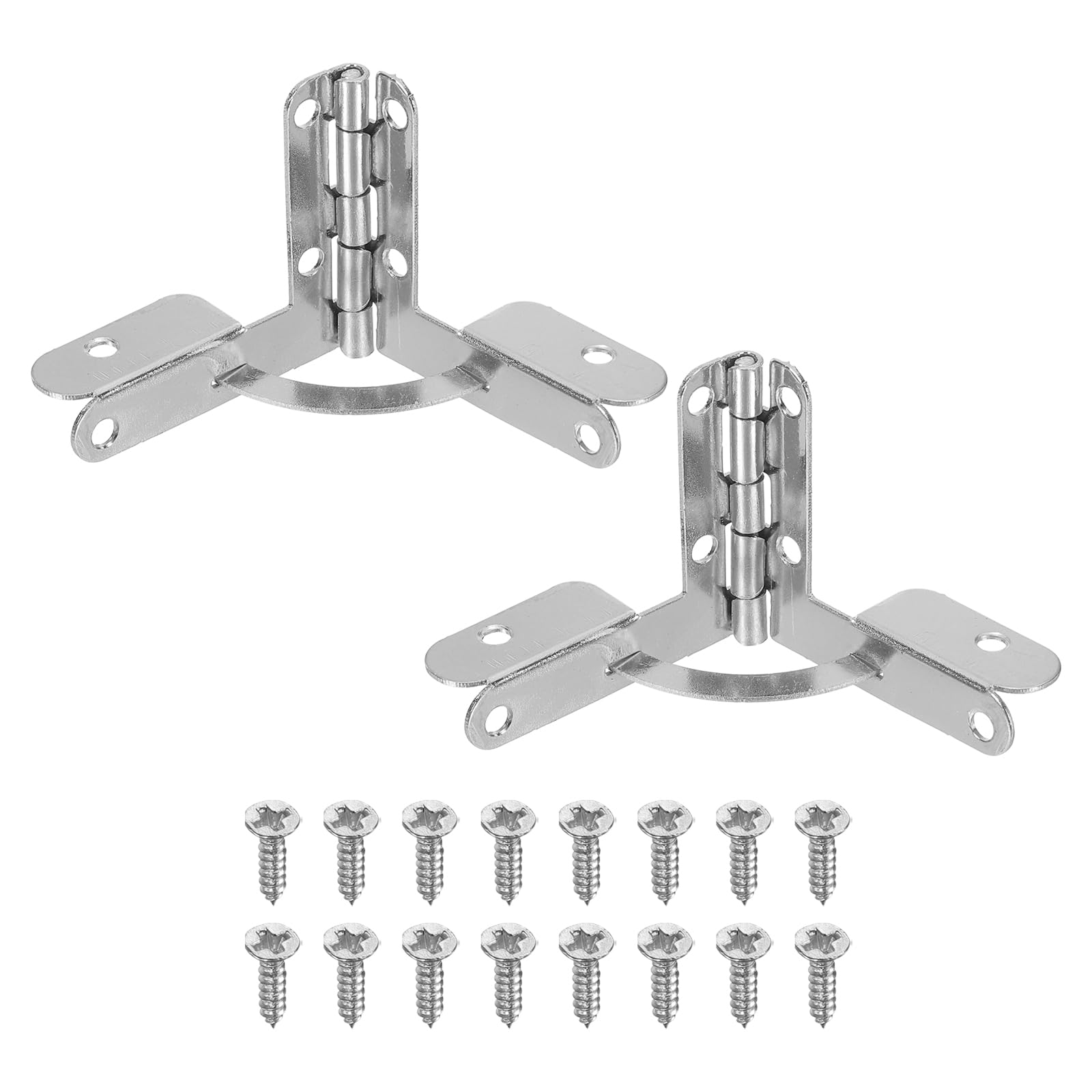 PATIKIL 90 Degree Folding Support Hinge 1.2" x 1.4", 2 Pack Furniture Box Hinges with Screws for Jewelry Wine Cabinet Wooden Box Drawer, Silver