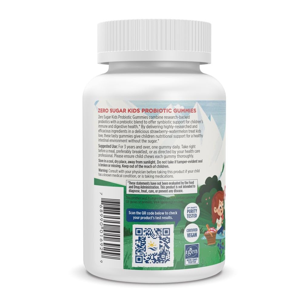 Nordic Naturals Zero Sugar Kids Probiotic Gummies - Strawberry Watermelon Flavor - 30 Gummies - Supports Digestive Wellness & Immune Health - Non-GMO - Third Party Tested - Vegan - 30 Servings