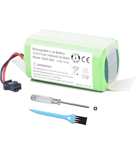 Batteria 3400 MAh 14.4V Compatibile Con Robot Aspirapolvere Tikom, Yeedi, Conga, Bagotte, Ultenic