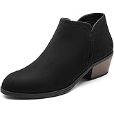 DREAM PAIRS Women's Ankle Boots Low Chunky Heel Comfortable Short Fall Booties Shoes