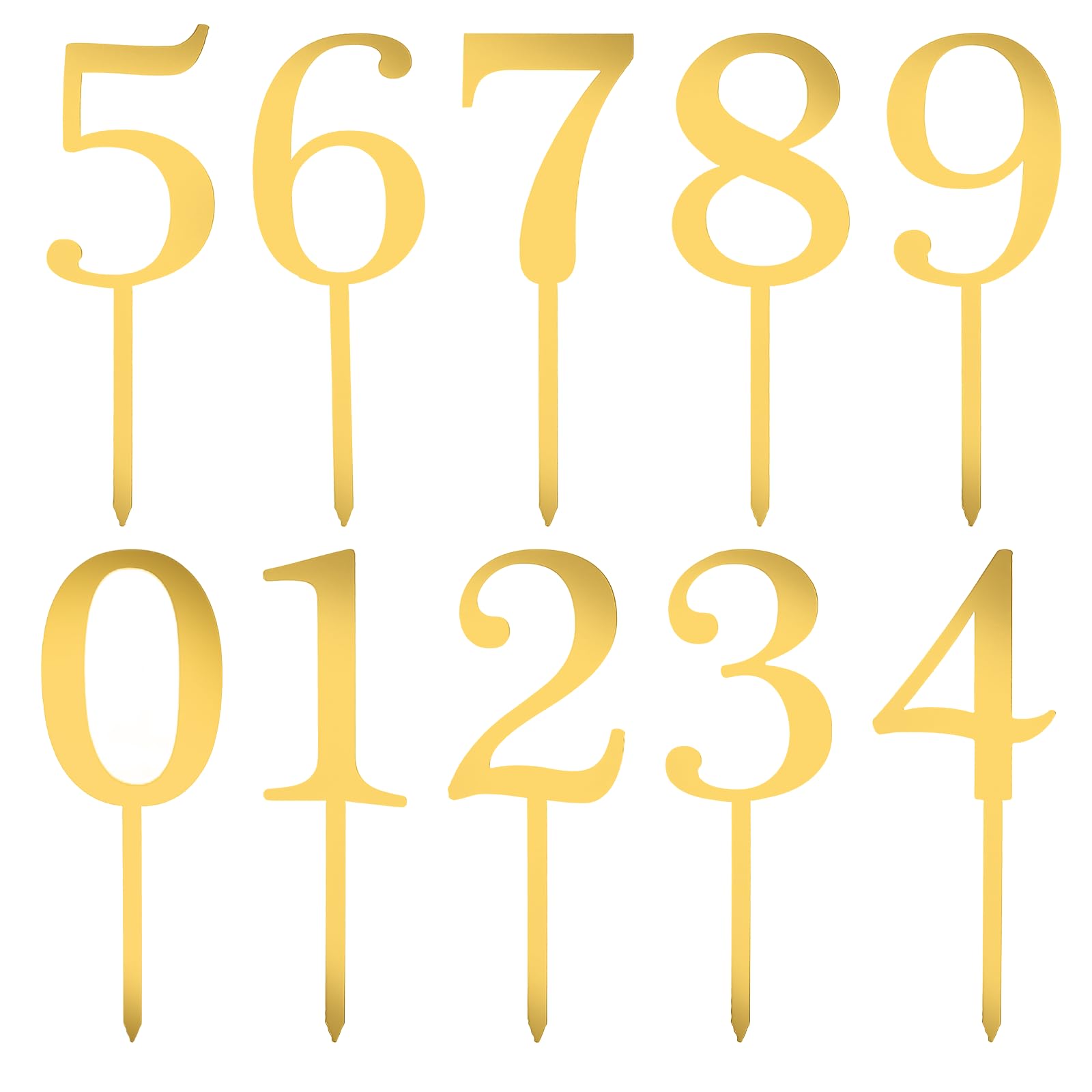 Photo 1 of 20PCS 0-9 Number For Cake Topper, Shiny Gold Acrylic Cake Topper, Freely Match Acrylic Numbers Suitable for Birthdays, Parties, Weddings, Anniversaries
