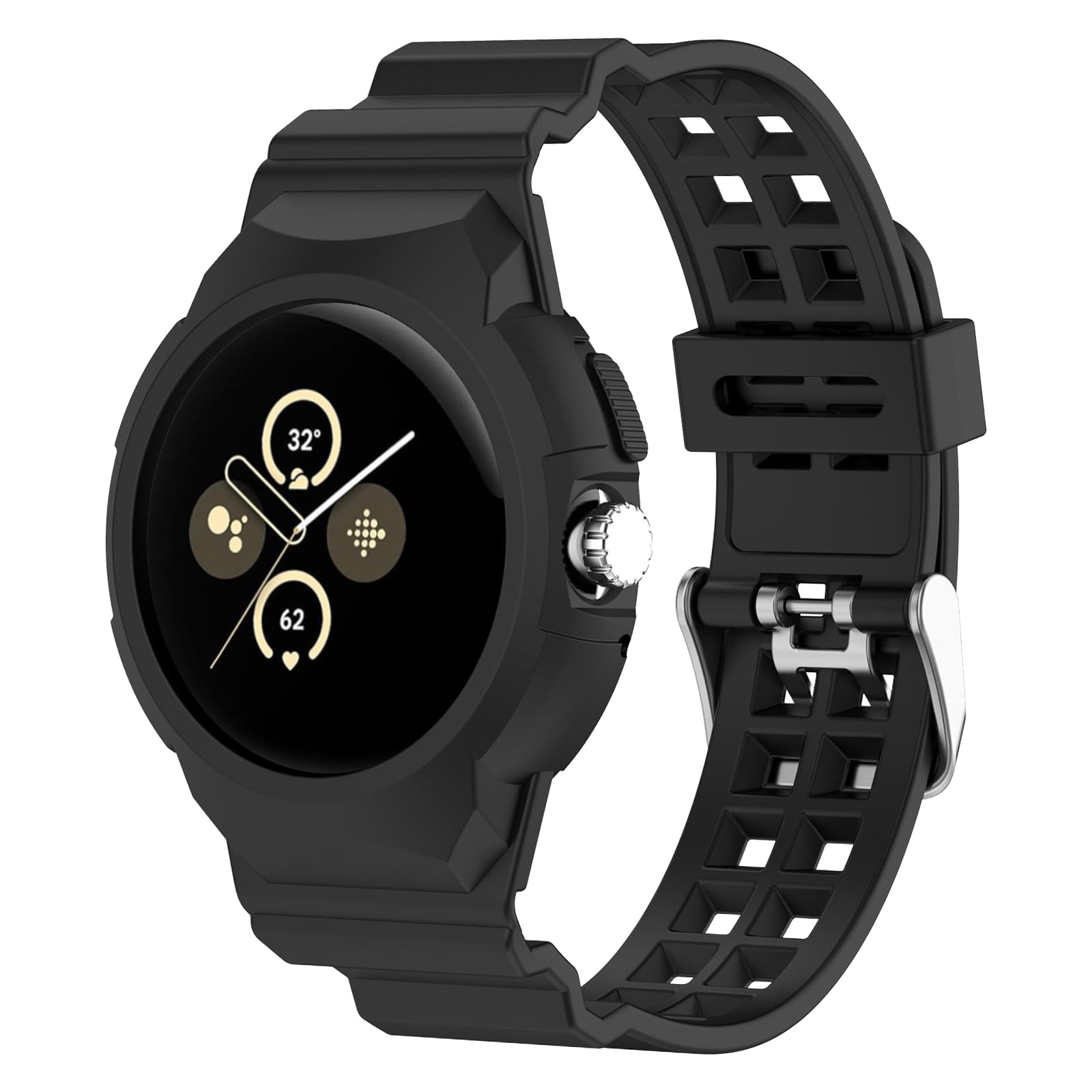 SenMore Strap Compatible with Google Pixel Watch/Google Pixel Watch 2, Adjustable Soft TPU Replacement Watch Strap, Sports Wristbands (No Hosts)