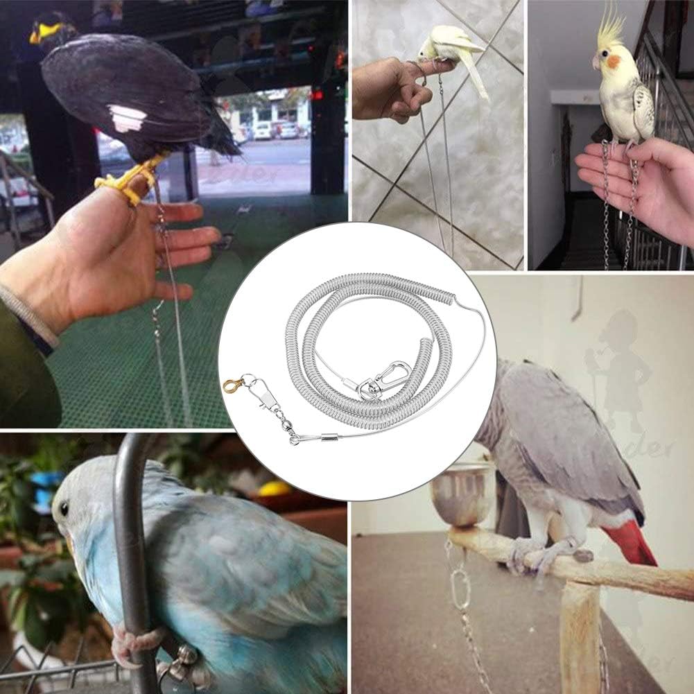 Bird Leash, Parrot Flying Training Rope for Small Birds African Grey Cockatoo Parakeet Cockatiel 6m Anti-bite Rope with 6.5mm Foot Ring - Image 4