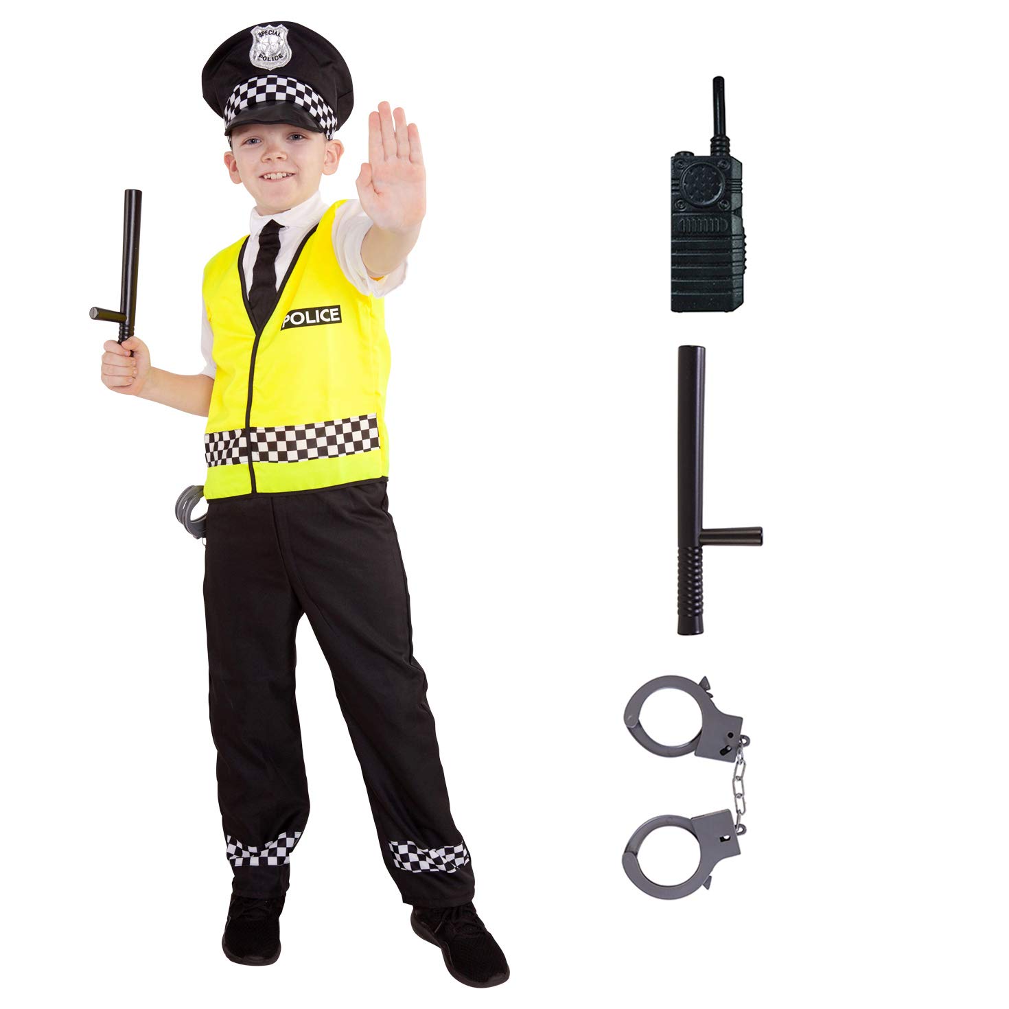 Morph Police Costume Kids - Police Officer Costume Kids - Fun Dress-Up for Halloween - Cop Themed Outfit, Medium