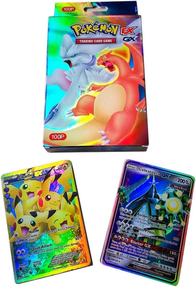 RunningA 100Pcs Pokemon Card Set Cartoon Game Card Children TCG Style