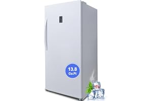 SMETA Upright Deep Freezer 13.8 Cuft, Stand Up Frost Free Standing Freezer Upright, Garage Ready Upright Freezerless Refrigerator Convertible Vertical 14 Cu Ft, White