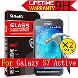 Galaxy S7 Active Glass Screen Protector, [2 Pack] AnoKe(0.3mm 9H 2.5D) Best Tempered Glass Screen Protector Film Shield Guard For Samsung Galaxy S7 Active G891A 2Pack