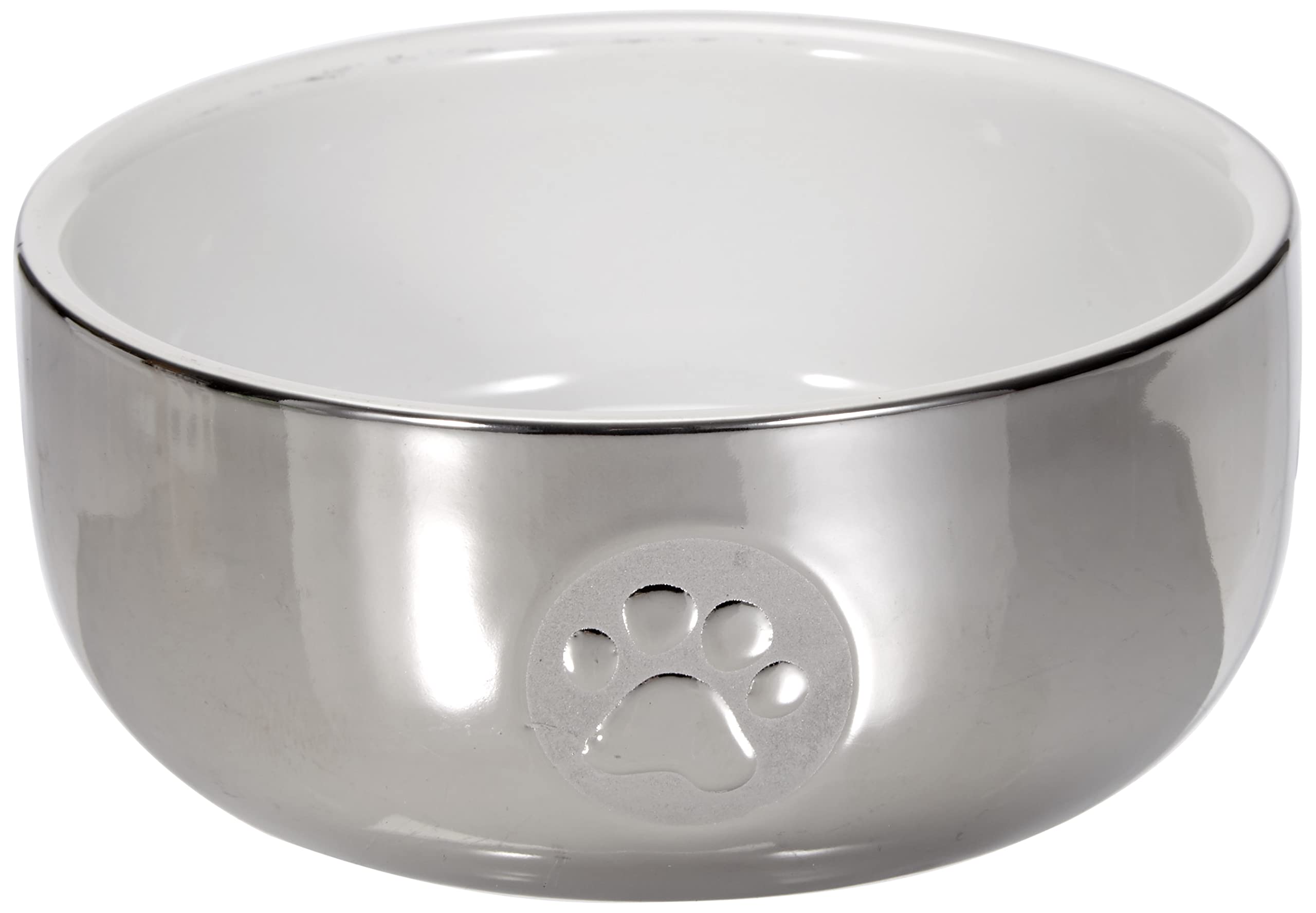 Trixie Ceramic Cat Bowl, 11 cm (Pack of 1), Silver/white