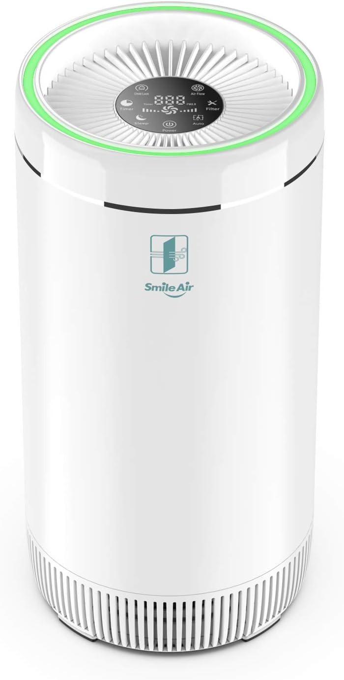 SmlieAir Air Purifier for Home Large Room with True H13 HEPA Filter