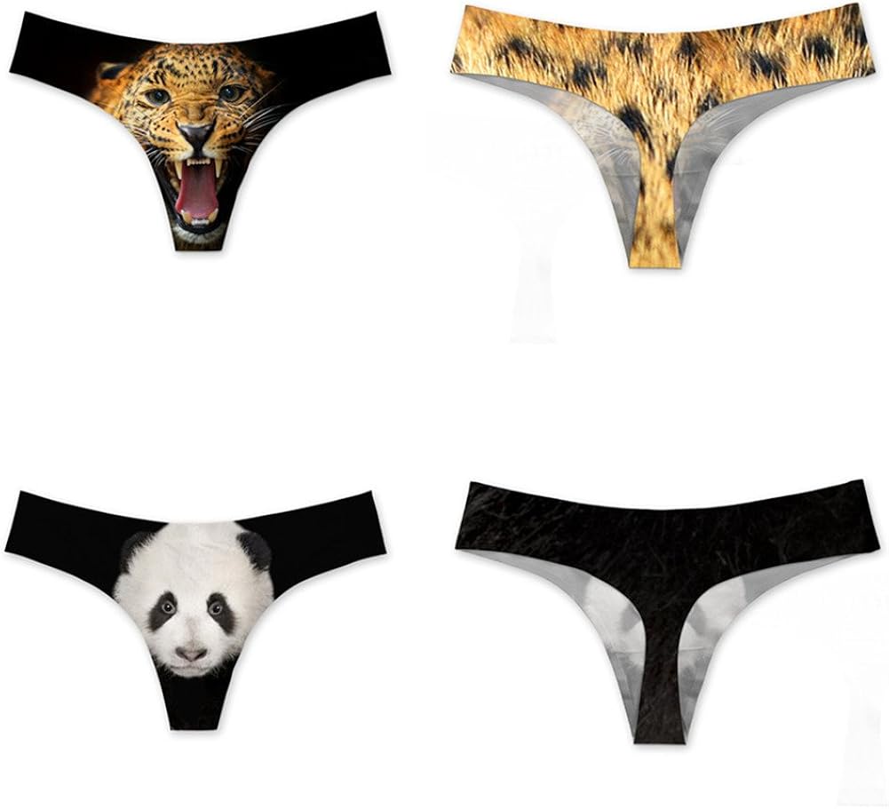 Nopersonality Ladies Girls Animal Print Underwear Briefs Seamless