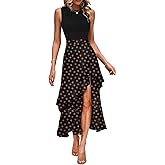 Dokotoo Women's 2026 Sleeveless Spring Summer Dresses Casual Boho Crewneck Floral Boho Cocktail Party Dresses