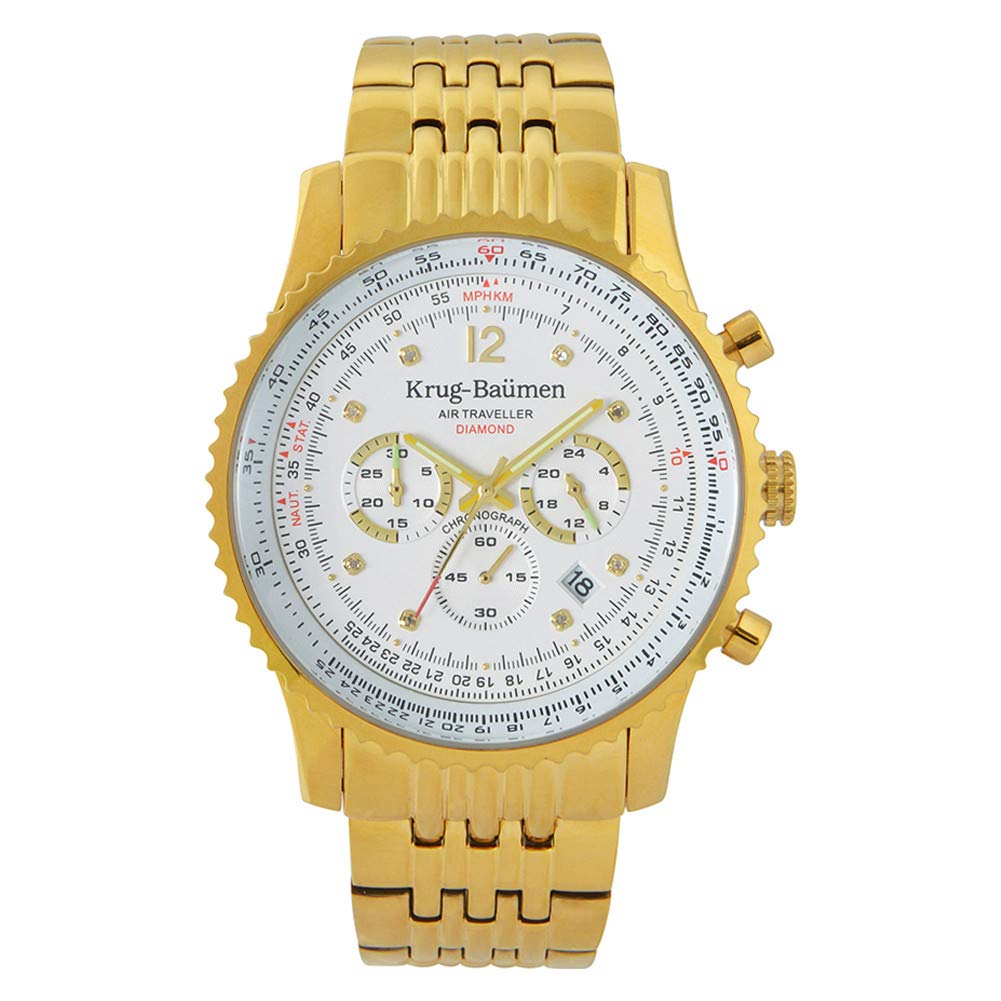 Krug-Baumen 610101DS Mens Air Traveller Diamond Watch