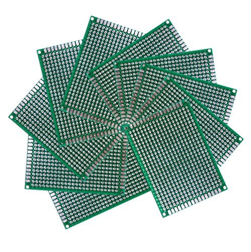 Frentaly 10pcs 5x7 cm Double Dual Sided Side DIY Prototype Circuit Breadboard PCB Universal Board(G)