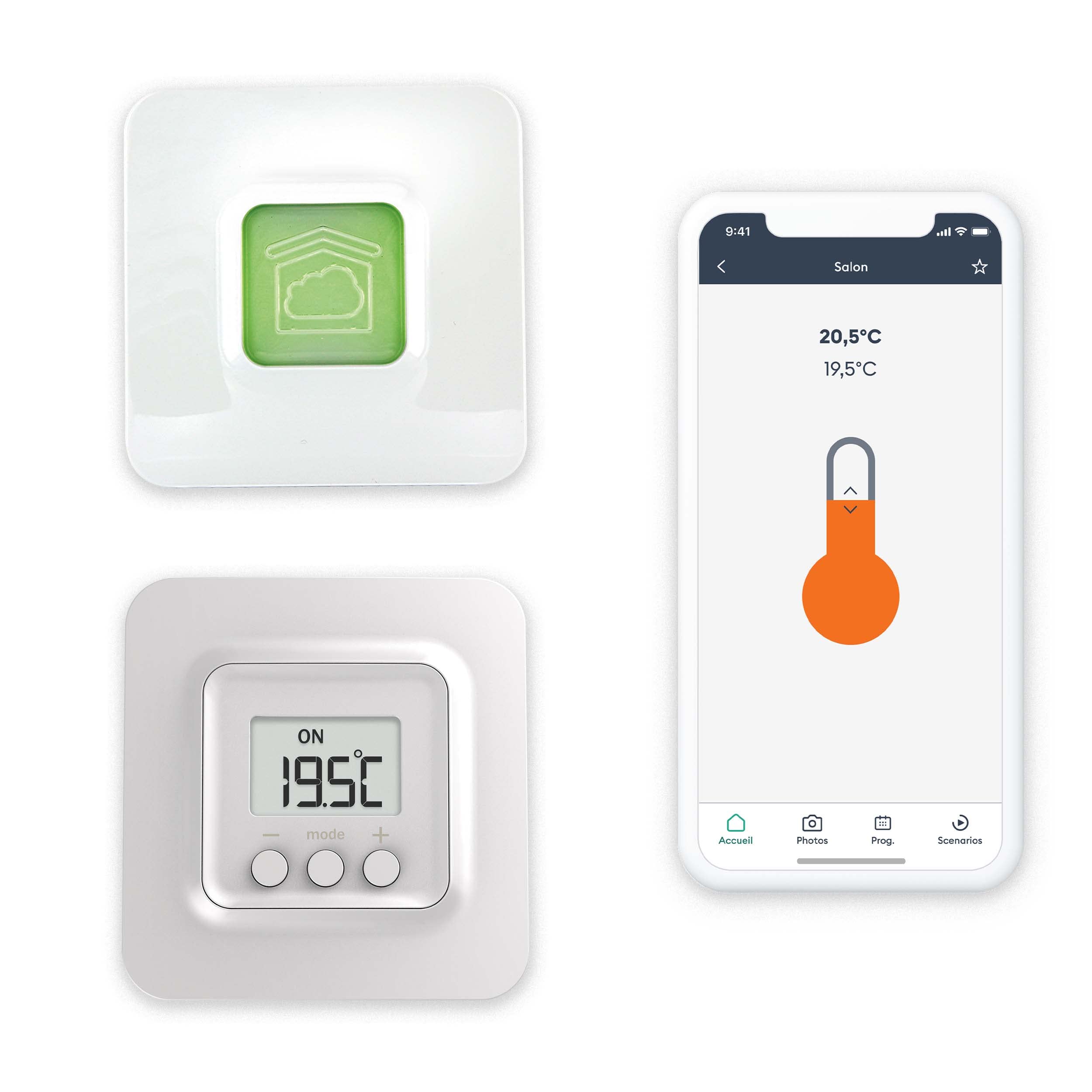 Deltadore Delta Dore 6050637 Tybox 5000 Connected Pack Smart Thermostat, 230 V, White, One Size, Set of 2 Pieces