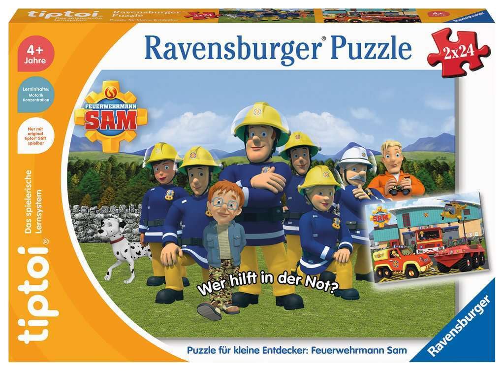 Ravensburger tiptoi Puzzle 00139 Puzzle for Little Explorers: Fireman Sam, Children's Puzzle for Children from 4 Years, for 1 Player