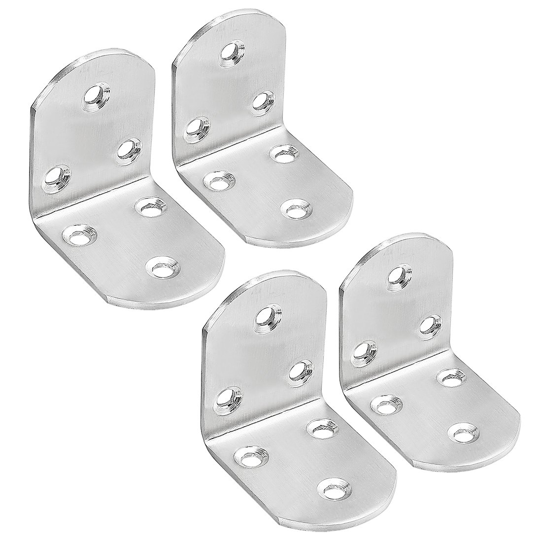Sourcingmap Stainless Steel Shelves Corner Brace 50mmx50mmx38mm, Joint L Shape Right Angle Corner Fastener Joints Support Bracket, Pack of 4