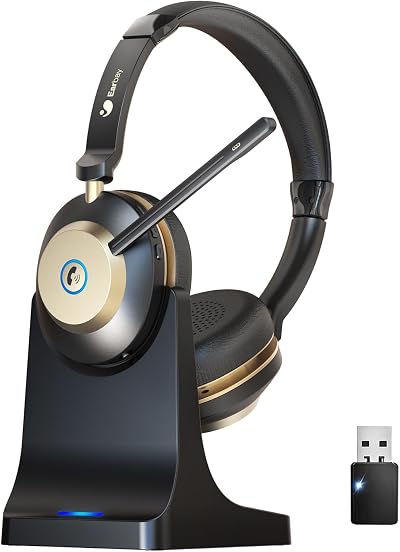 Earbay Wireless Headset Bluetooth with Microphone Noise Canceling 50H Battery