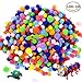 JUSLIN 1200 PCS 1cm 100 PCS 1.5cm Assorted Pom Poms for DIY Creative Decorations, Craft Pompoms