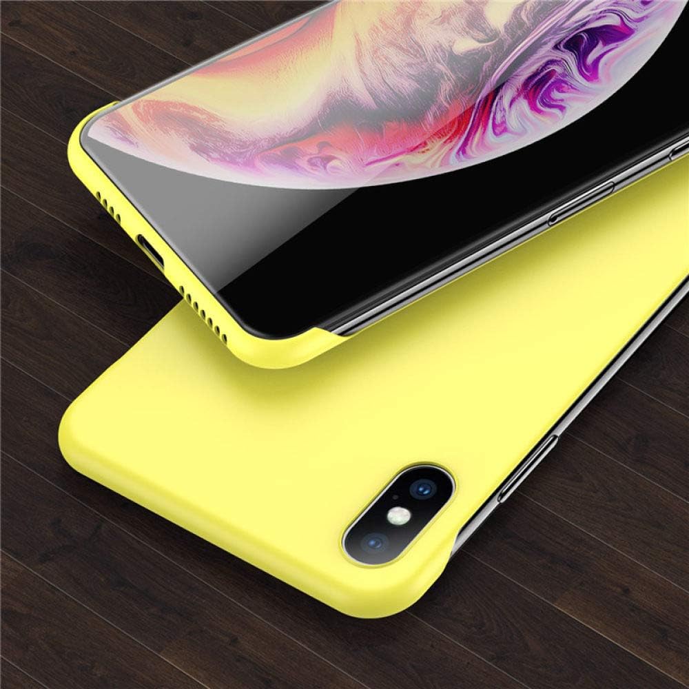 EWUEJNK Apple Phone Case,Yellow For Iphone 11 6 6S 7 8 Plus Xr X Xs 11 Pro Maxfor Scrub Hard Pc Frameless Phone Case Solid Matte Cover Back Borderless,Iphone 8