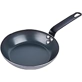 Restaurantware-Met Lux 8 Inch Fry Pan, 1 Lightweight Frying Pan - Induction-Ready, Triple-Riveted, Black Carbon Steel Cooking Skillet, Durable, For Searing, Sauteing, And Browning Food