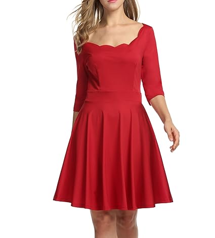 Trudge Damen Weihnachtsbäume Weihnachtsmann Retro Vintage Skaterkleid Basic Kleid Swing Festlich Kleid Schleife A Linie Blume