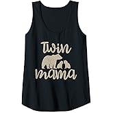 Womens Twin Mama Beautiful Mothers Day Shirt Design For Women Tank Top