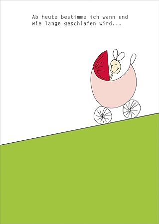 Lustige Gratulationskarte Mit Kinderwagen Und Spruch Zur