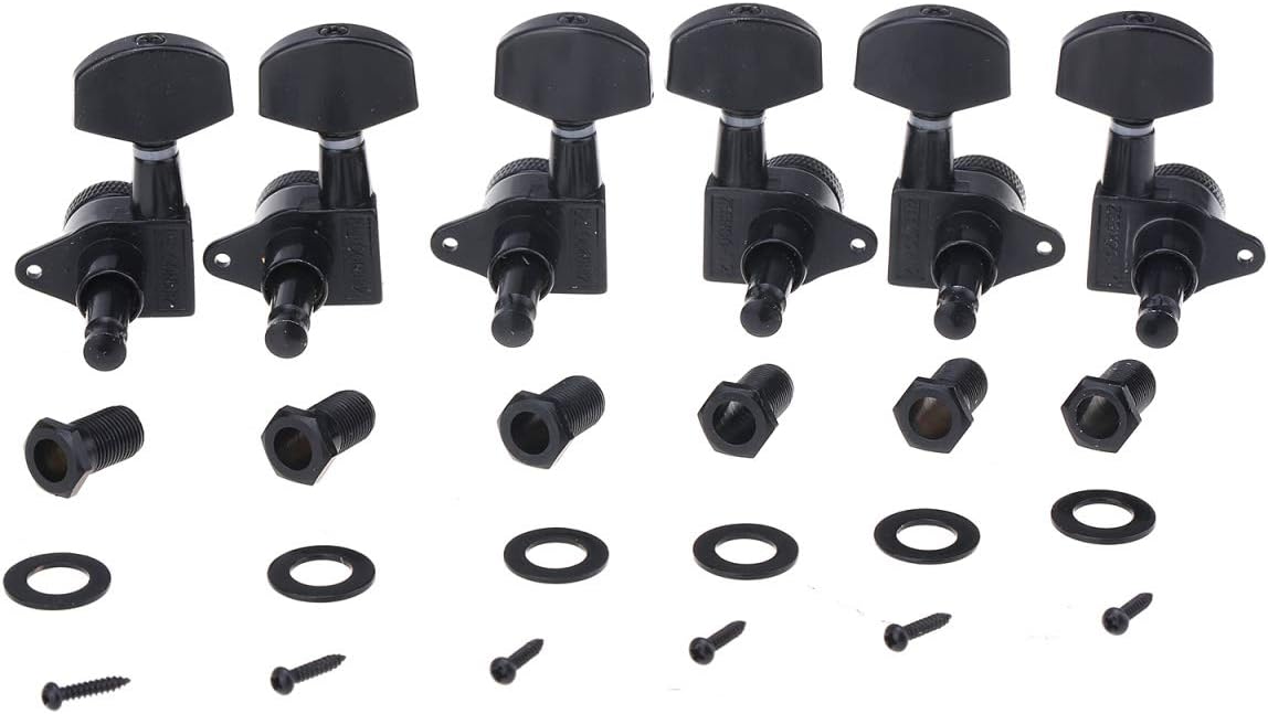 Musiclily Pro 3R3L Guitar Locking Tuners Tuning Pegs Keys Machine Heads Set for Epiphone Les Paul Style Black - Image 4