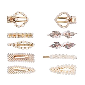 Amazon Com Aoprie 10 Pcs Pearl Hair Clips For Women Wedding Hair