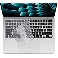 ProElife Keyboard Cover Skin for 2024-2022 MacBook Air 13.6 inch 15.3 inch M3 M2 Chip A2681 A2941 U.S Enter TPU Protector for MacBook Air 13'' 15'' M3 M2 2024 2023 2022 Accessory (Transparent)
