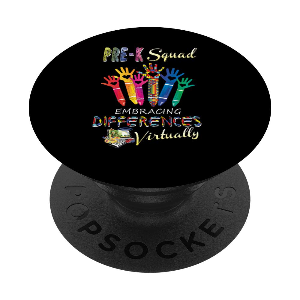 Online Virtual Learning Pre K Squad Autism SPED Teacher Gift PopSockets Grip and Stand for Phones and Tablets
