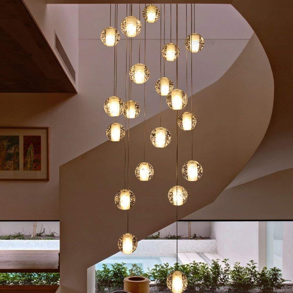 7 Luz Techo Lámpara Colgante Bola Cristal G4LED Lámpara Altura