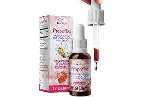 Beelife Propoflex Green Propolis Extract for Kids - No Alcohol Bee Propolis Tincture, High Artepillin-C Levels - Natural Antioxidant-Rich Liquid Supplement - Strawberry Flavor, Made in Brazil, 30ml