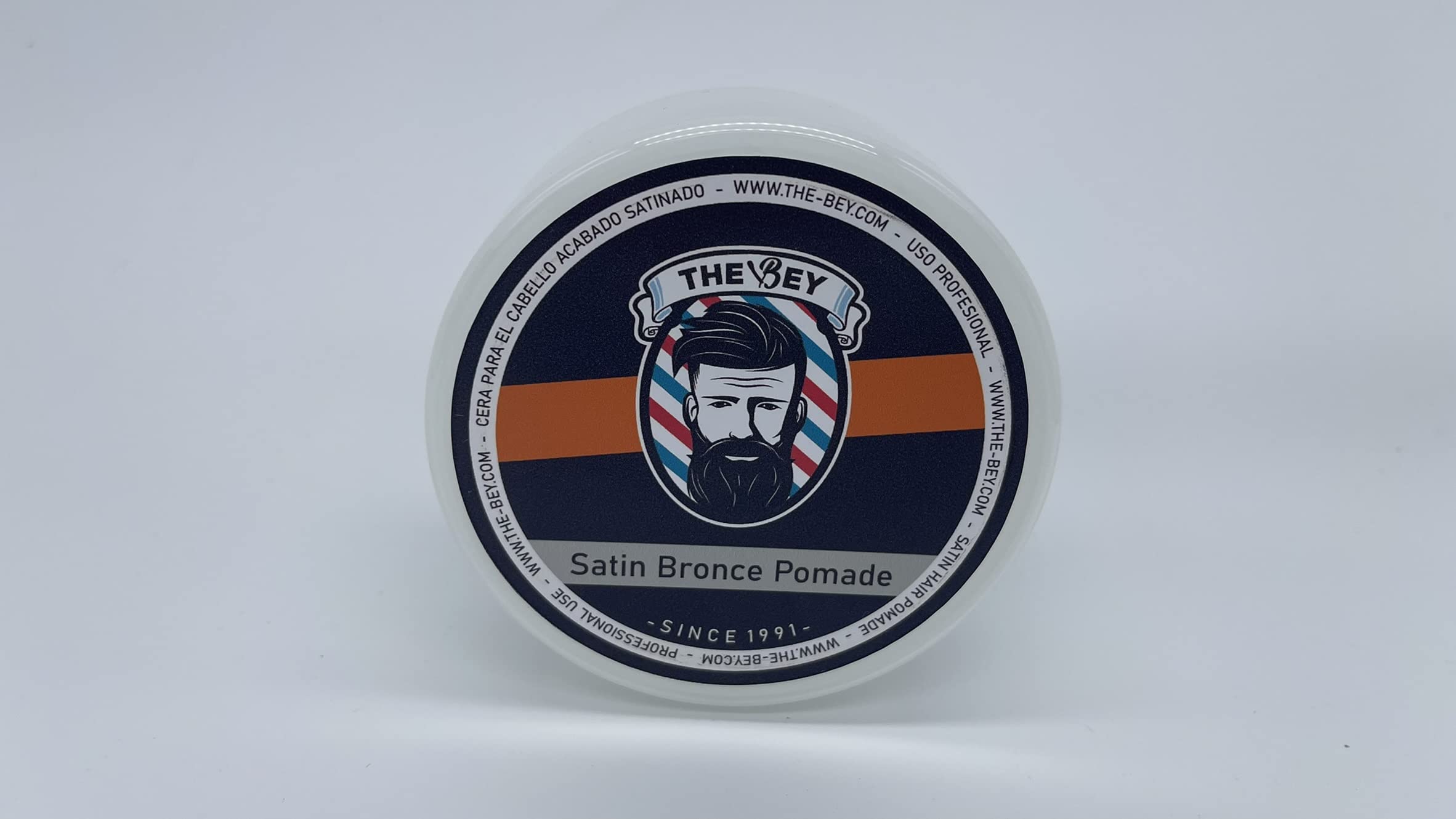 The Bey Satin bronze pomade fixing wax, satin with medium shine, water-based wax