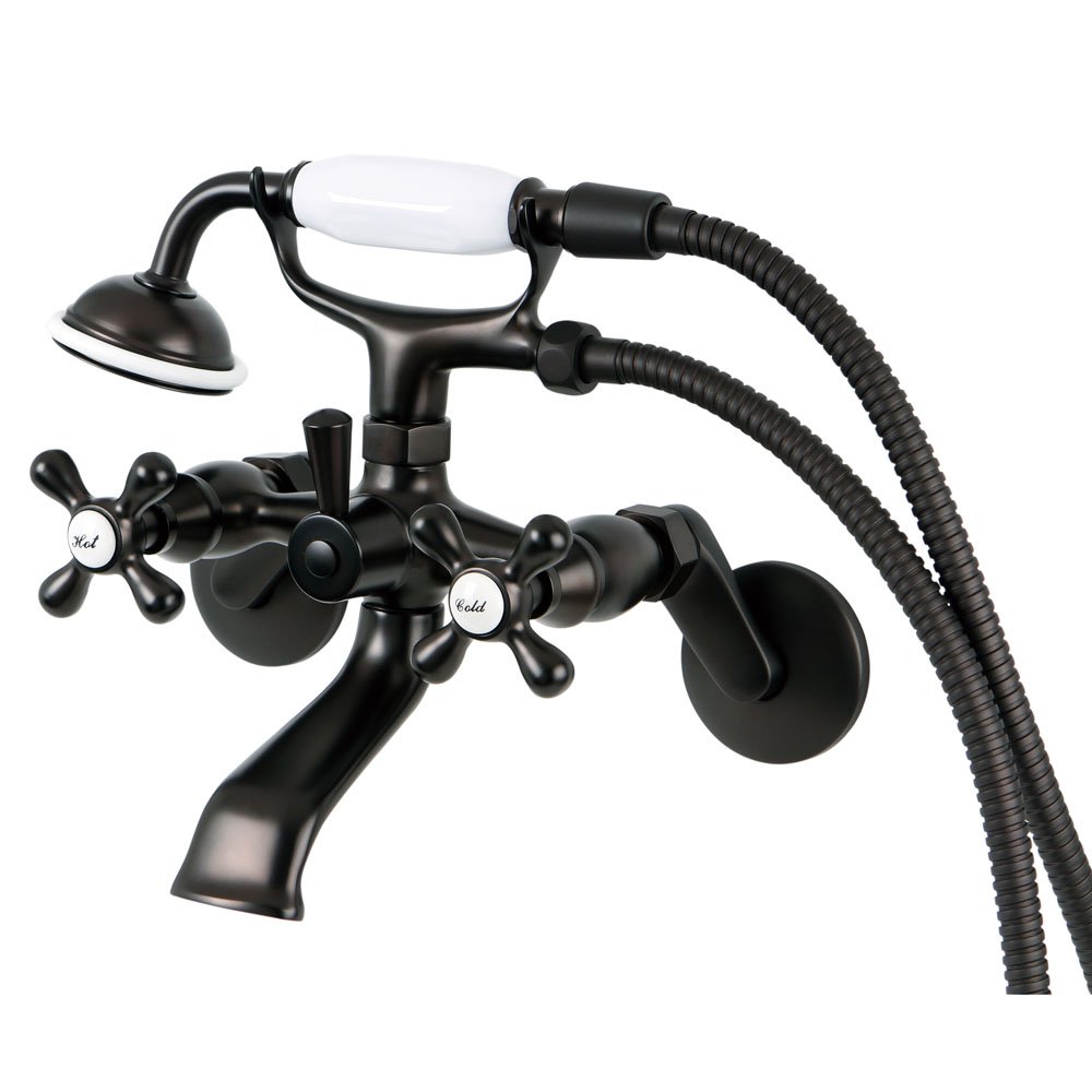 Nuvo Elements of Design ES2665X Charleston Tub Wall Mount Clawfoot Tub Filler with Hand Shower, 3-5/8", Oil Rubbed Bronze