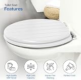 WINSOME White Wooden Toilet Seat 18 Inch Oval MDF Hygienic Easy Fit Hinges view 3