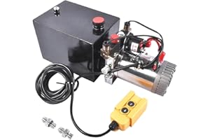 3200 PSI Hydraulic Power Unit, 12V DC Double Acting Hydraulic Pump with 8 Quart Metal Oil Reservoir, Heavy Duty Hydraulic Pump for Dump Trailers, Car Lifting, Truck, Agricultural Equipment Mixizap