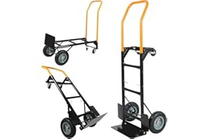 RedSwing 2 in 1 Convertible Hand Truck, Portable 4 Wheel Dolly Cart with Swivel, Heavy Duty Platform Cart for Moving, 330 Lbs